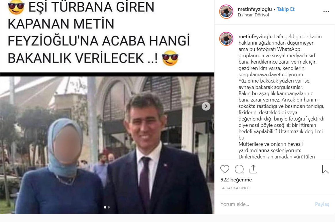 Metin Feyzioğlu, eşi türbana girdi diye paylaşılan fotoğrafa sert tepki gösterdi - Resim: 1