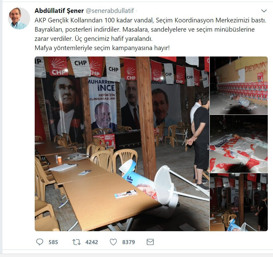 Abdüllatif Şener’in Konya’daki seçim bürosuna saldırı! - Resim: 1