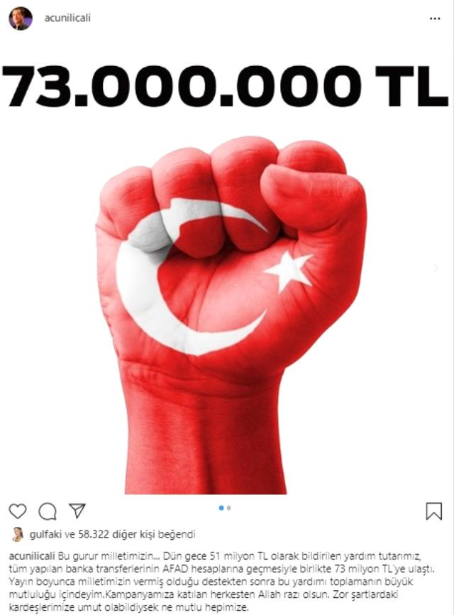 Acun Ilıcalı 73 milyon bağış toplandığını duyurdu: Bu gurur milletimizin - Resim: 1