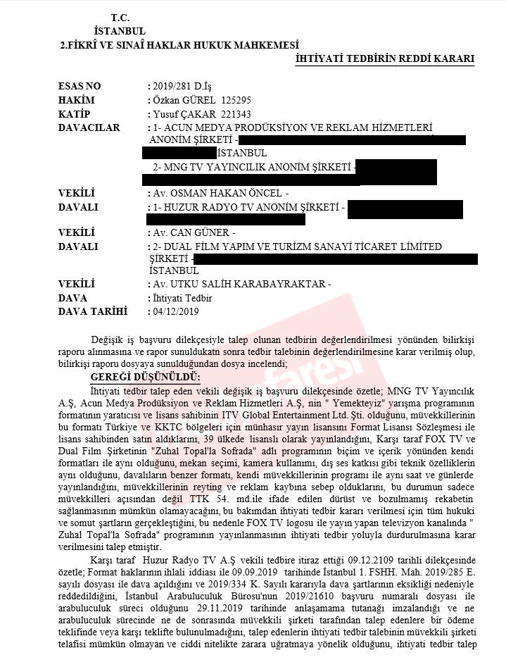 Son dakika: Acun Ilıcalı'nın FOX ve Zuhal Topal'a açtığı davada flaş karar - Resim: 1