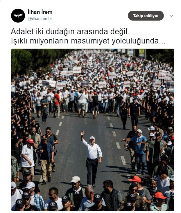 İlhan İrem’den Adalet Yürüyüşü paylaşımı - Resim: 1