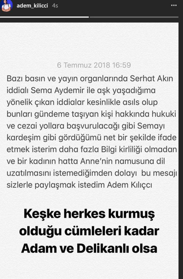 Survivor Sema ile aşk iddialarına Adem Kılıççı'dan sert açıklama - Resim: 1