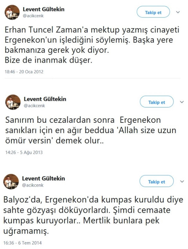 Levent Gültekin'in AKP ve FETÖ'yü öven tweetleri sosyal medyayı salladı - Resim: 1