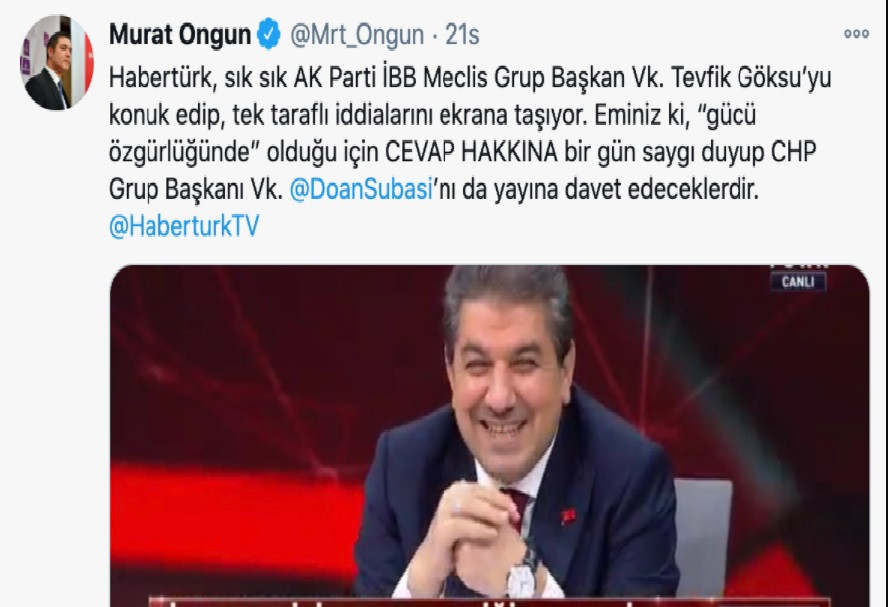 İBB Sözcüsü Ongun'dan HaberTürk'e tek taraflılık tepkisi - Resim: 1