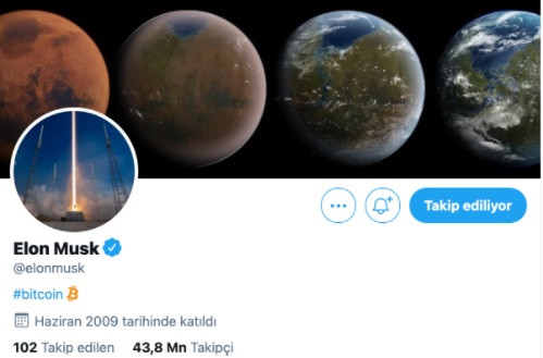 Elon Musk Twitter Profiline Bir Kelime Yazdı, Bitcoin Yükseldi - Resim: 1