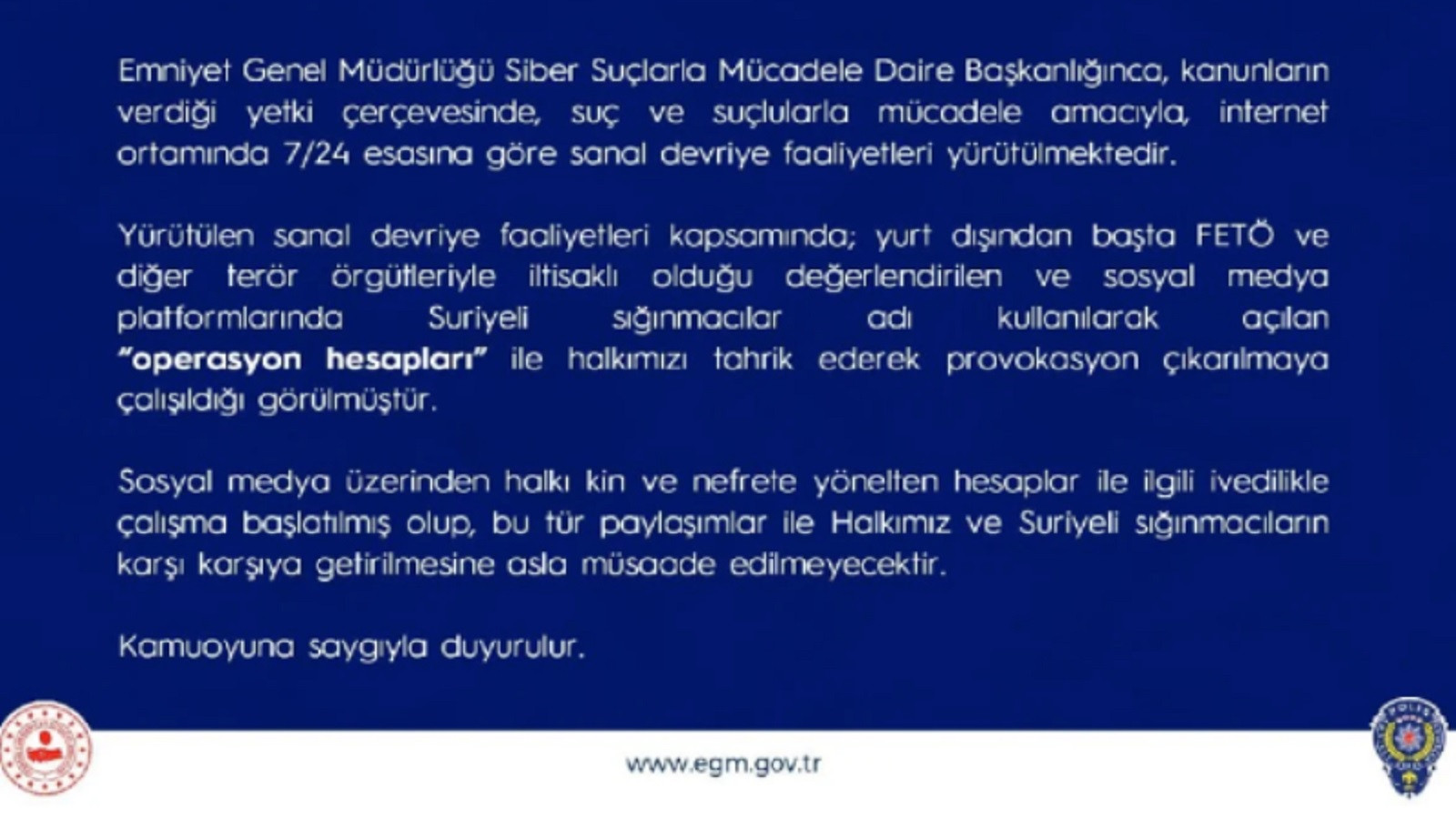 Emniyet Genel Müdürlüğü Sığınmacılarla İlgi Paylaşımlara İnceleme Başlattı - Resim: 1