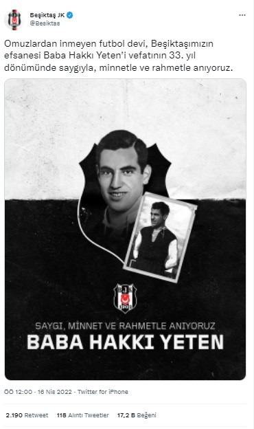 Beşiktaş Baba Hakkı'yı Andı - Resim: 1