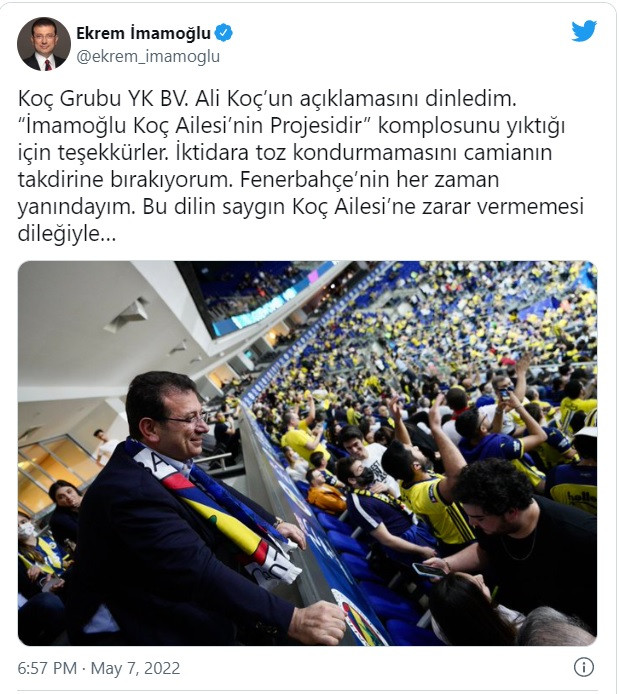 İmamoğlu'ndan Ali Koç'a Cevap: Saygın Koç Ailesine Zarar Veriyor - Resim: 1