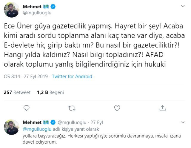 AFAD Başkanından Ece Üner'e tepki: Bu nasıl gazetecilik? - Resim: 1