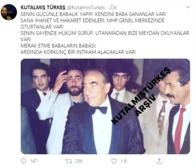 Türkeş'in oğlu Babalar Günü mesajında meydan okudu! - Resim: 1