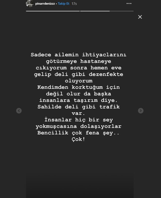 Ailesi karantinada olan Pınar Deniz: Hemen eve gelip deli gibi... - Resim: 1