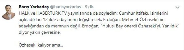 Erdoğan, Mehmet Özhaseki'yi Hulusi Bey önerdi yanıldık dedi mi? - Resim: 1
