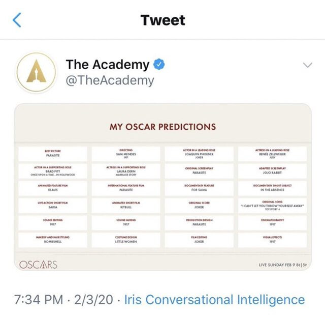 Akademi Twitter’da yanlışlıkla Oscar tahmin listesi açıkladı ve sildi - Resim: 1