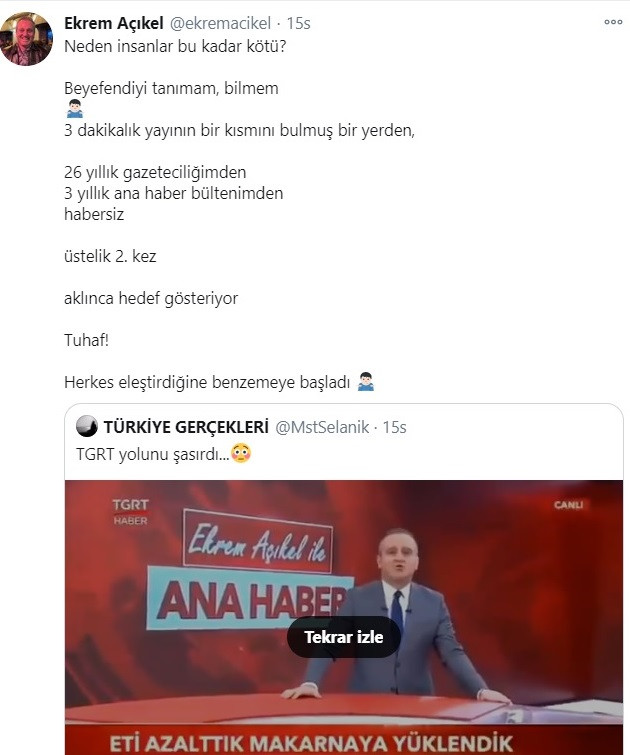 Ekrem Açıkel'den sosyal medyadaki yorumlara tepki - Resim: 1