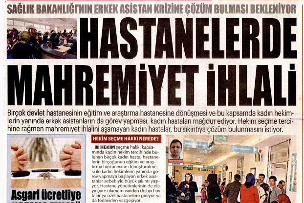 Akit gazetesi, erkek asistan hekimlerden rahatsız oldu - Resim: 1