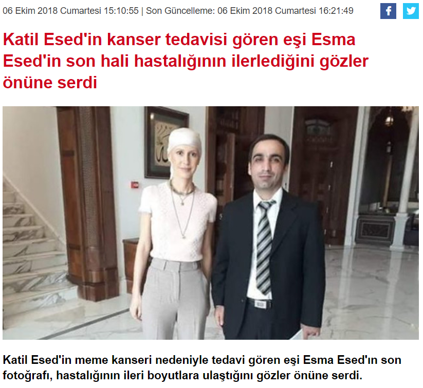 AKP medyası kanserle savaşan Esma Esad için hangi manşetleri atmıştı? - Resim: 2
