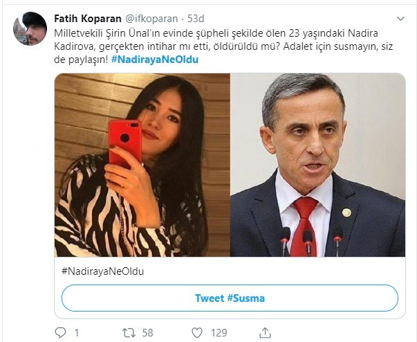Sosyal medya şüpheli ölümün peşinde: #NadirayaNeOldu - Resim: 1