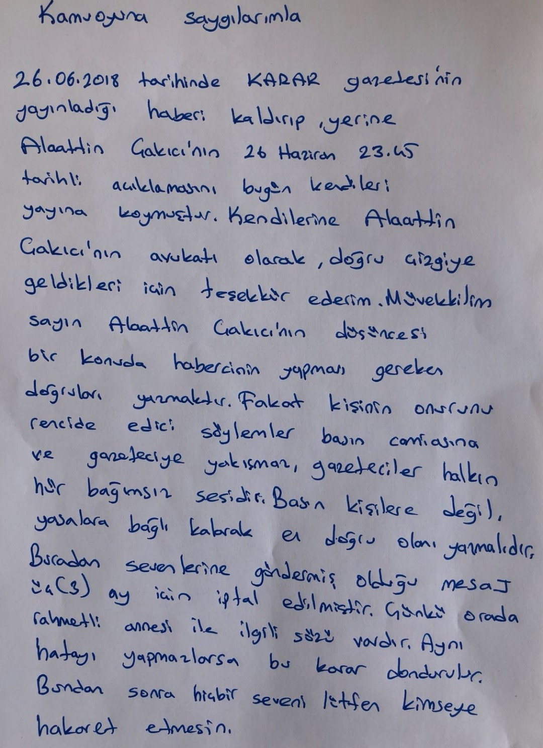 Çakıcı'dan Karar gazetesi hakkında yeni karar: Aynı hatayı yapmazlarsa... - Resim: 1