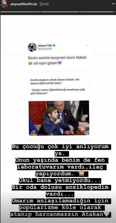 Aleyna Tilki'den 10 yaşındaki Atakan'a sosyal medyada harcanırsın uyarısı - Resim: 1