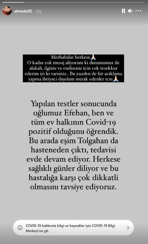 Tolgahan Sayışman'dan Sonra Eşi Almeda Abazi ve Oğlu Efehan'da Koronavirüse Yakalandı - Resim: 1
