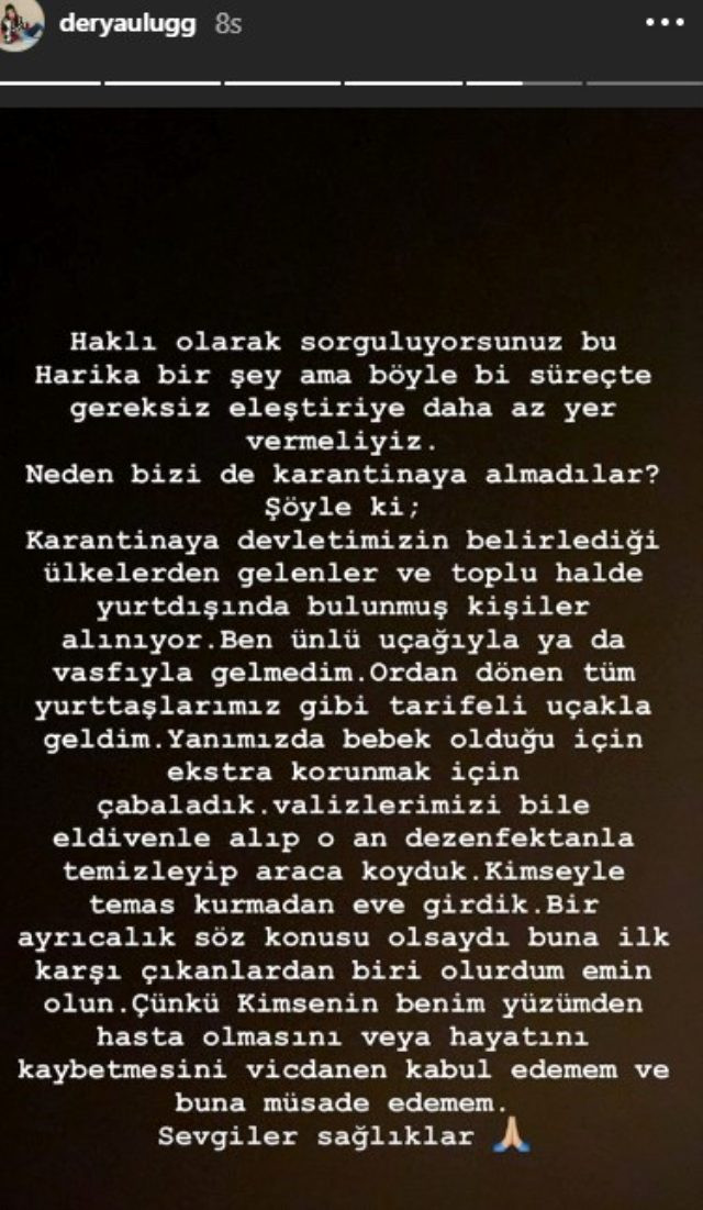 Amerika'dan gelen Derya Uluğ kendisini evde karantinaya aldı - Resim: 1