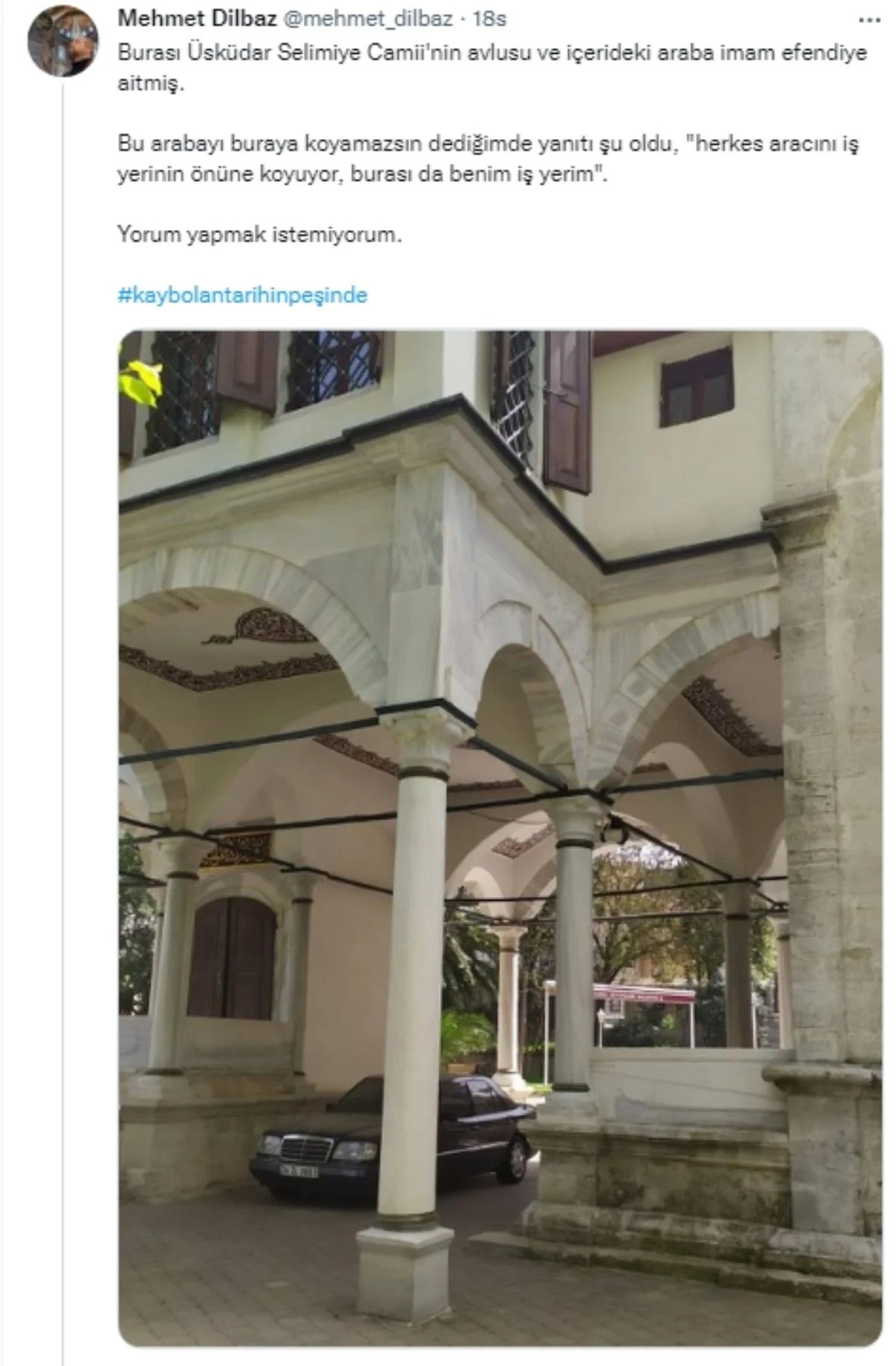 İmam Mercedesini Cami Avlusuna Çekti: Burası İşyerim - Resim: 1