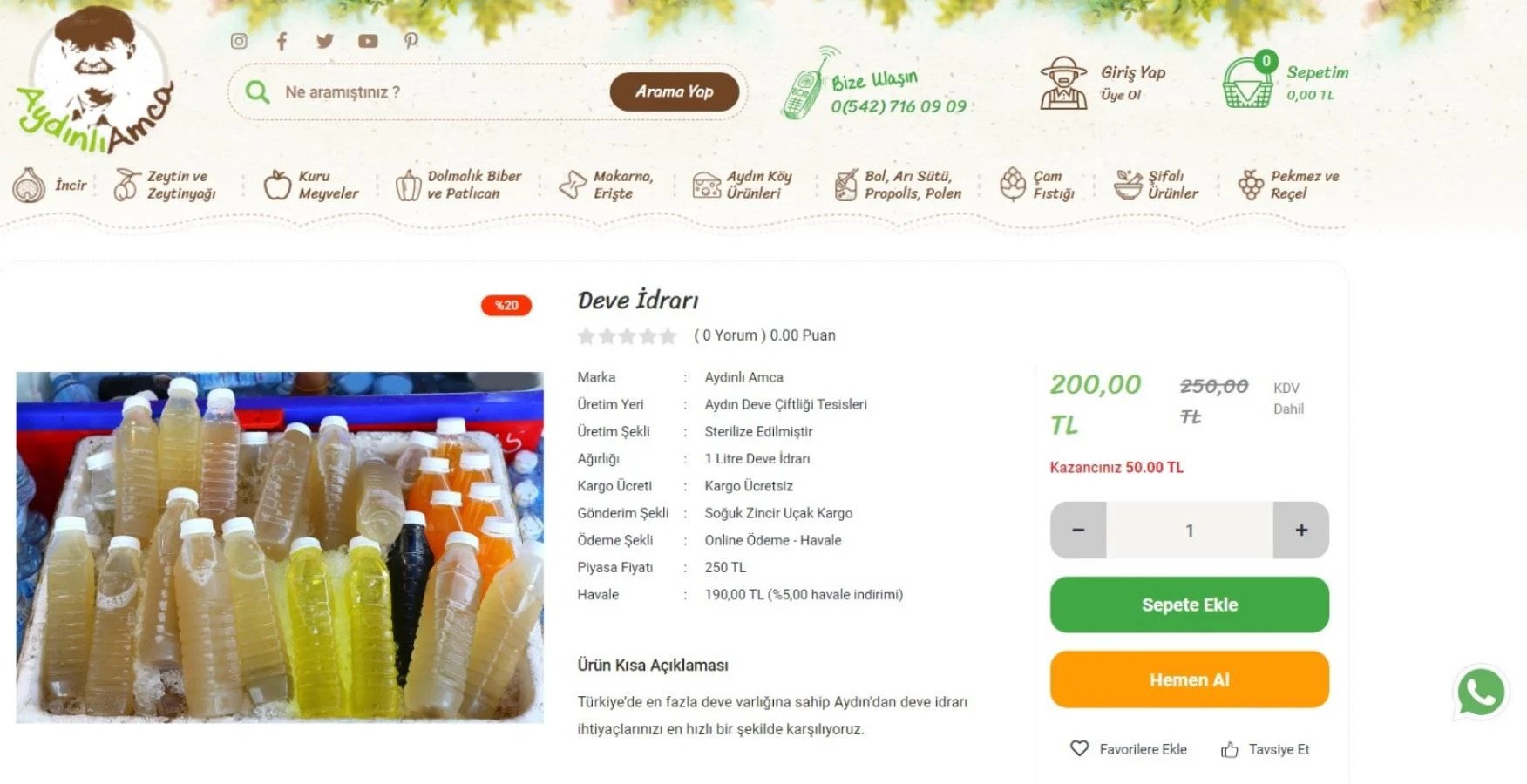 İslamcı Yazar Sifil Faydalı demişti; Deve İdrarı İnternette Satılmaya Başladı - Resim: 1