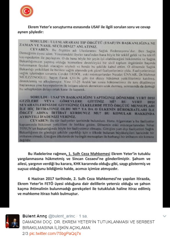 Bülent Arınç'tan damadının tahliyesi için ilk açıklama - Resim: 2