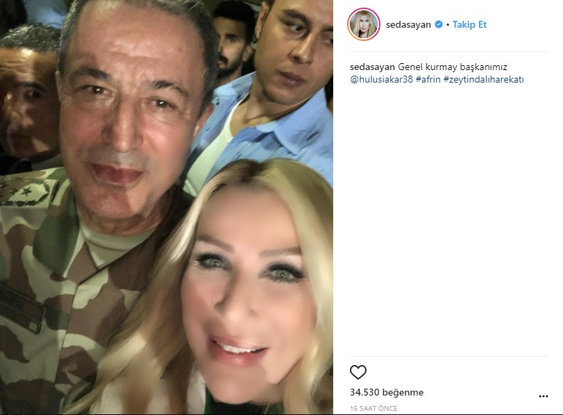 Seda Sayan’ın Cumhurbaşkanı Erdoğan ve Hulusi Akar ile selfie pozu olay oldu - Resim: 1