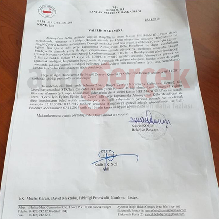 Vali ve Belediye Başkanının Islak imzasıyla 47 Kişiye Gri Pasaport... - Resim: 1