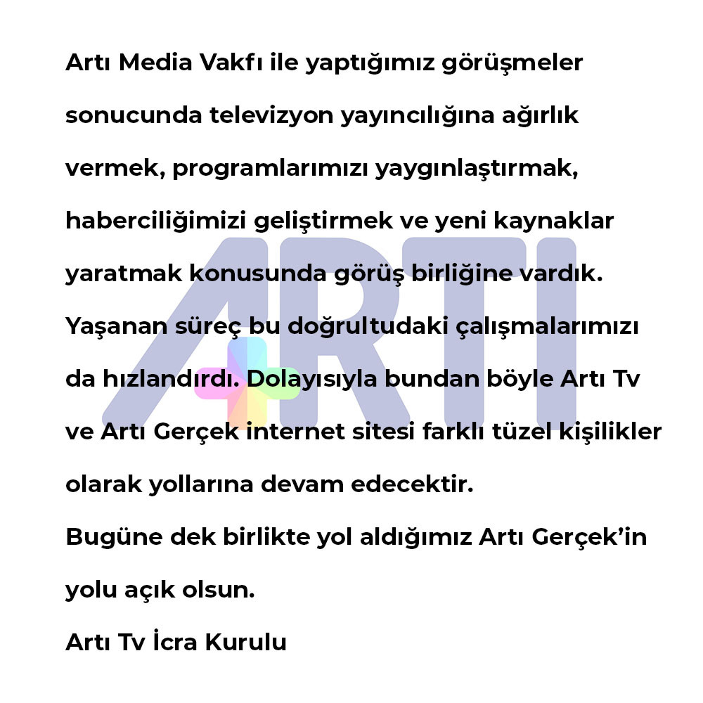 Artı Gerçek Haber Sitesi, Artı TV'den Ayrıldı - Resim: 1