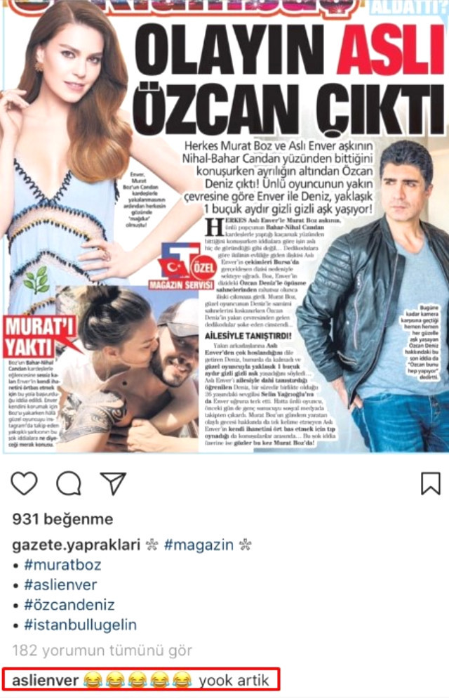 Aslı Enver'den Özcan Deniz ile aşk iddialarına iki kelimelik yanıt! - Resim: 1