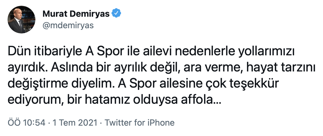 A Spor Yorumcusu Hayat Tarzımı Değiştiriyorum Diyerek İstifa Etti - Resim: 1