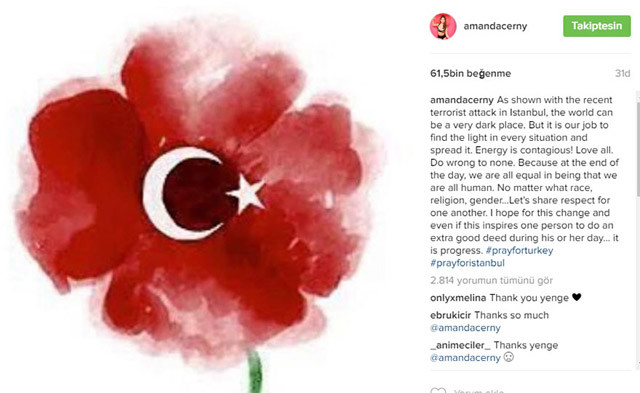 Amanda Cerny İstanbul için dua istedi - Resim: 1