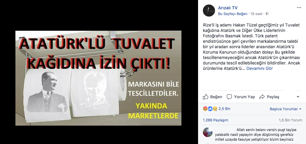 Atatürk baskılı tuvalet kağıdı iddiası doğru mu? - Resim: 1