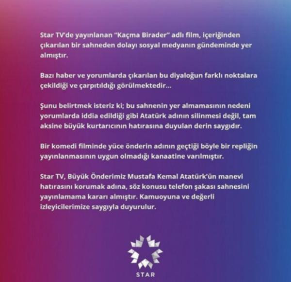 Star TV'den sansür açıklaması: Atatürk'e saygımızdan... - Resim: 2