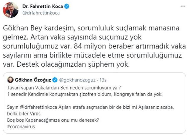 Bakan Koca'dan Gökhan Özoğuz'a Yanıt - Resim: 1
