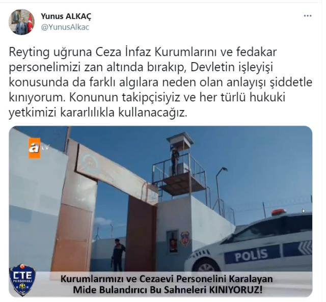 ATV'deki Akıncı'nın Cezaevi Sahnesine Adalet Bakanlığı'ndan Sert Tepki - Resim: 1
