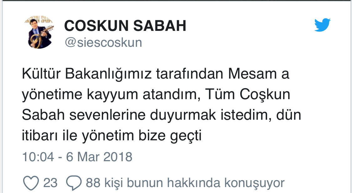 Coşkun Sabah Mesam’a kayyum atandı: Yönetim bizde, sevenlerime duyurulur.. - Resim: 1