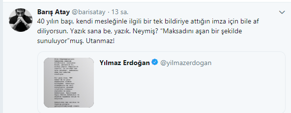 Barış Atay'dan Yılmaz Erdoğan'a: Yazık sana, utanmaz! - Resim: 1