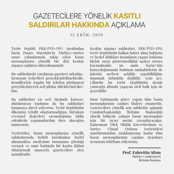 Barış Pınarı Harekatı’nı takip eden gazetecilere uyarı! - Resim: 2