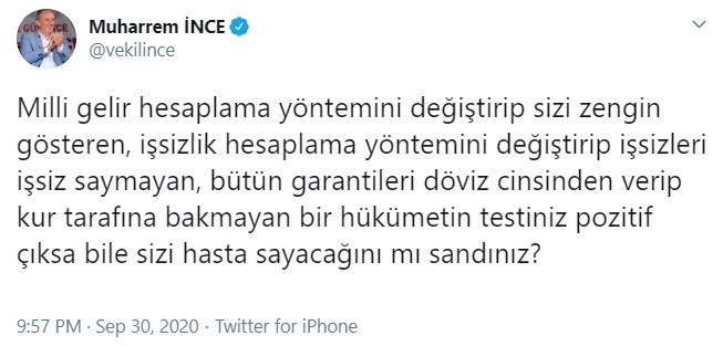 Muharrem İnce’den Bakan Koca’ya tablo göndermesi - Resim: 1