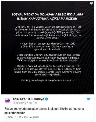 beIN Sports'tan çekilme iddiaları ile ilgili açıklama - Resim: 1