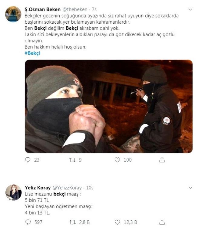 Bekçilerin öğretmenlerden daha fazla maaş alması sosyal medyada gündem oldu