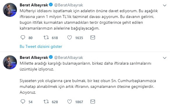 Berat Albayrak’tan Meral Akşener’e 1 Milyon liralık tazminat davası - Resim: 1