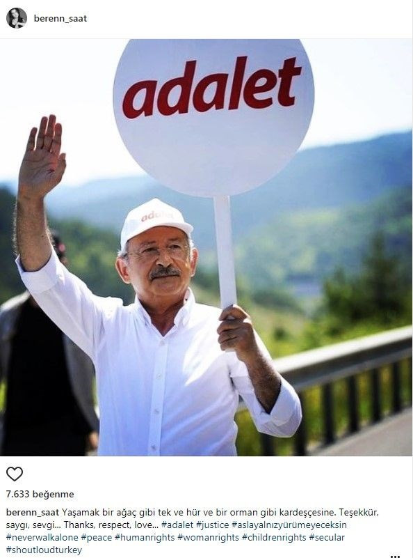 Beren Saat'ten Kılıçdaroğlu'na teşekkür mesajı - Resim: 1