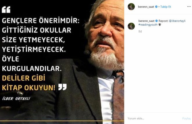 Beren Saat’ten İlber Ortaylı mesajı - Resim: 1