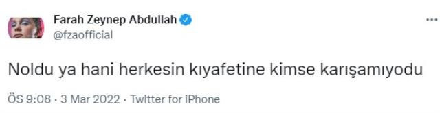 Farah Zeynep Abdullah Kıyafetine Gelen Eleştirilere Tepki Gösterdi - Resim: 1