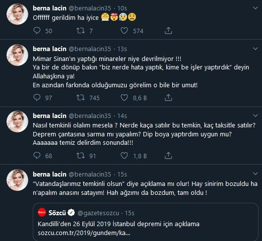 Berna Laçin deprem sonrası milyonların aklına takılan soruları sordu - Resim: 1