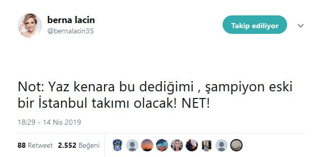 Berna Laçin lig şampiyonunu açıkladı - Resim: 1